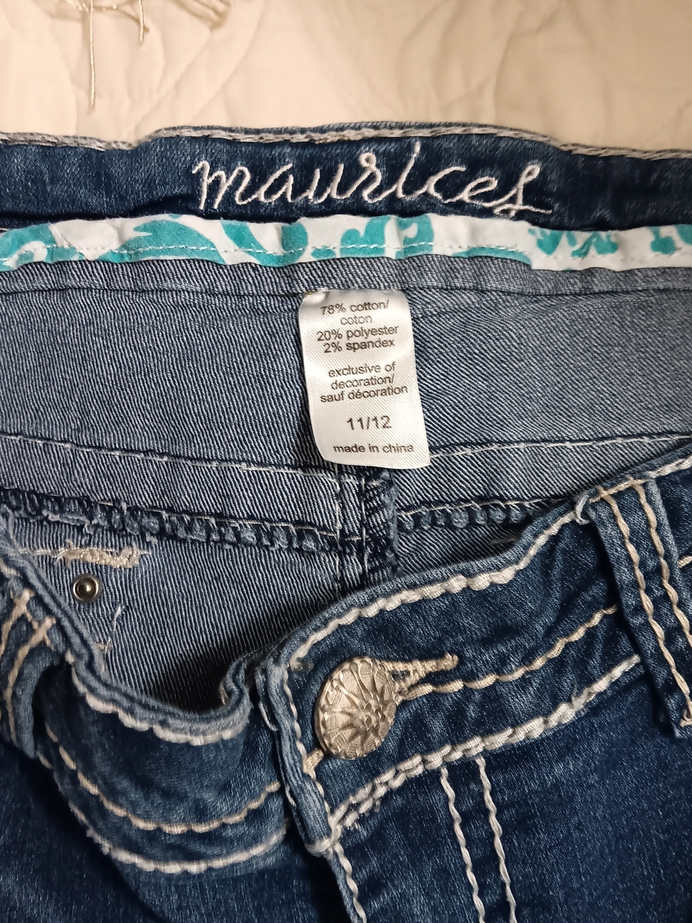 Maurices Dark Blue Capris with Embellished Back Pocket - Picture 4 of 4